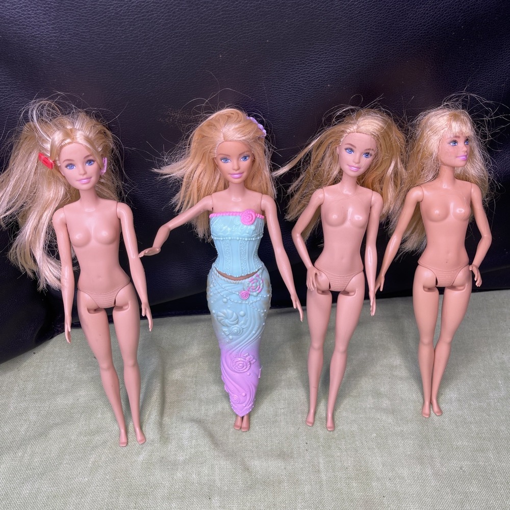Barbie Doll Lot Of 4 2015 Mattel Nude Blonde Different Poses